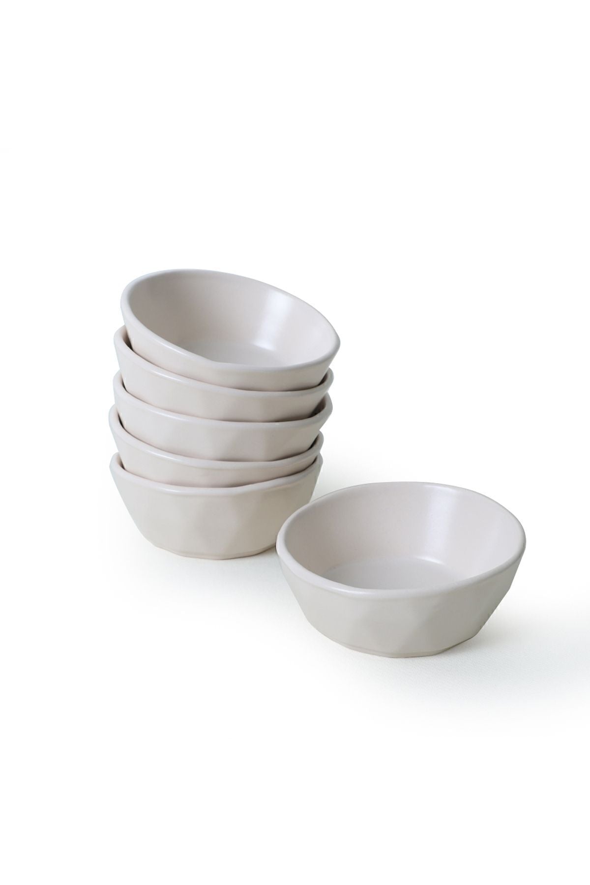 Matte Cream Crystal Snack Bowl 12 cm 6 Pieces
