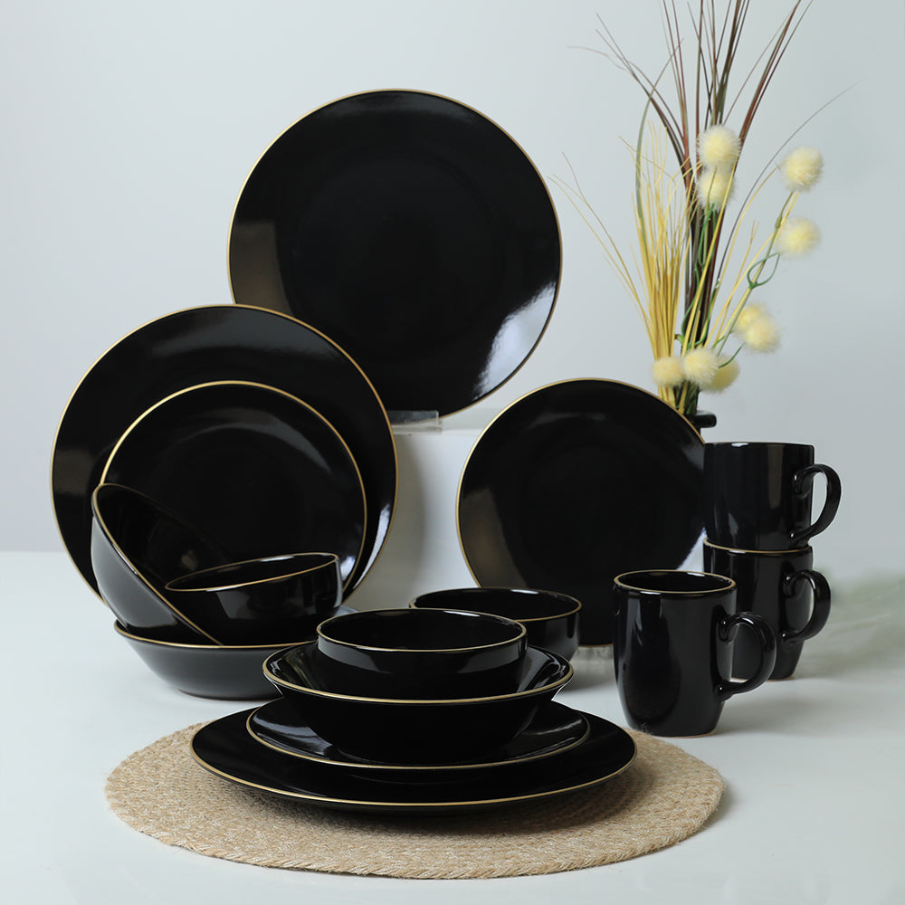 Aegean Black Gold Dinner/Breakfast Set 30 Pieces for 6 People