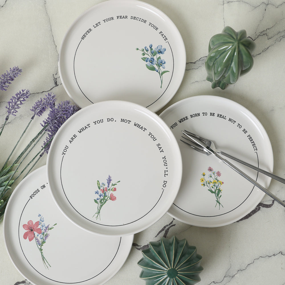 Motto Bloom Nordic Cake Plate 22 Cm 4 Pieces