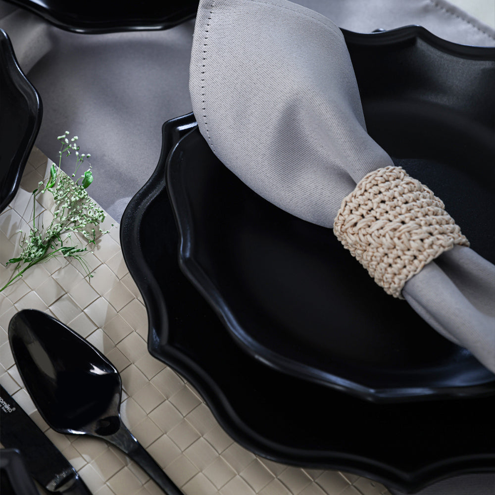 Matte Black Romeo Dinner Set 24 Pieces 6 Person