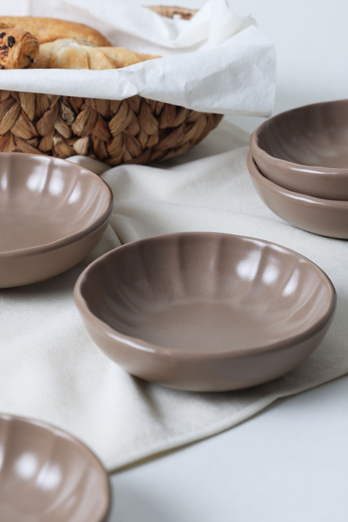 Matte Earth Taupe Sirius Snack Bowl 12 cm 6 Pieces