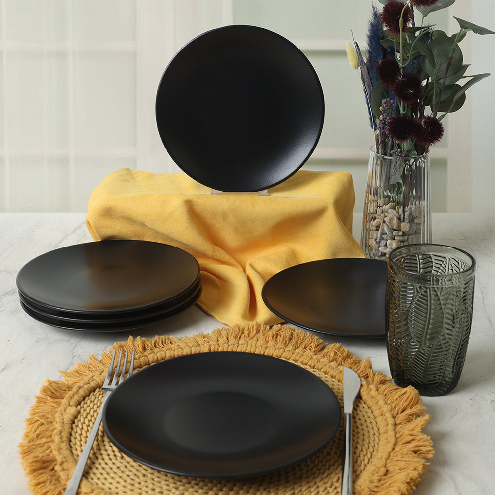 Matte Black Aegean Cake Plate 20 Cm 6 Pieces
