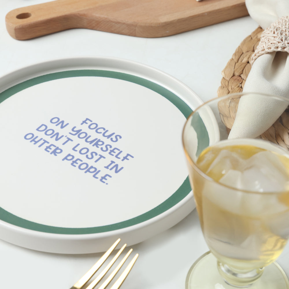 Motto Line Stackable Cake Plate 21 Cm 4 Pieces
