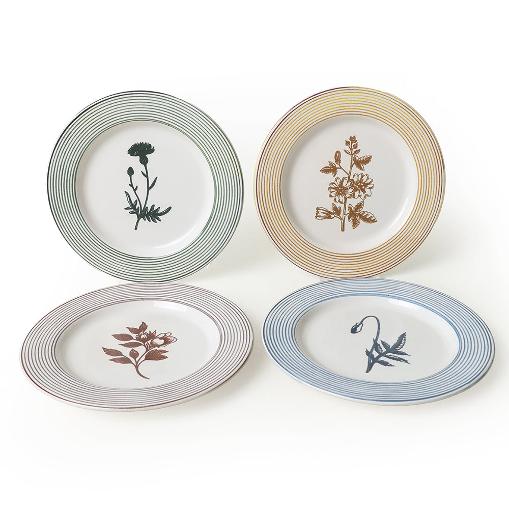Floral Essence Assos Cake Plate 22 Cm 4 Pieces