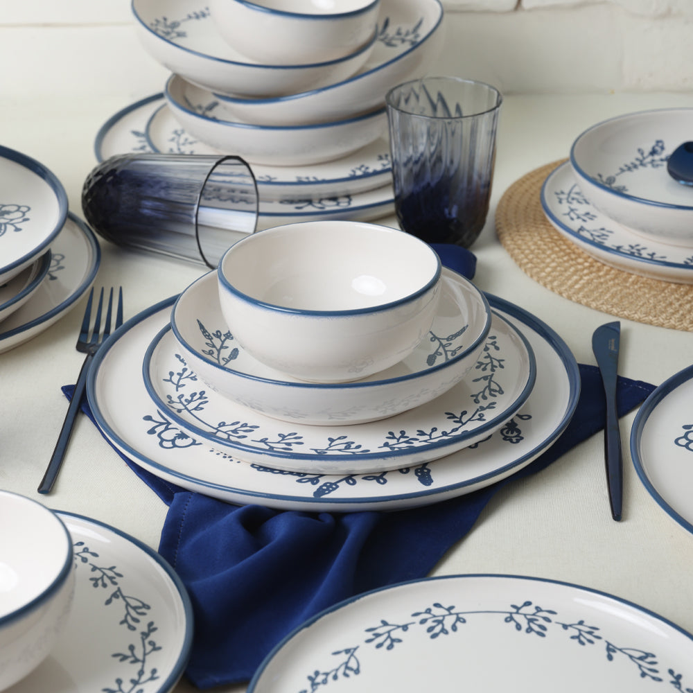 Blue Bloom Dinner Set 24 Pieces 6 Person