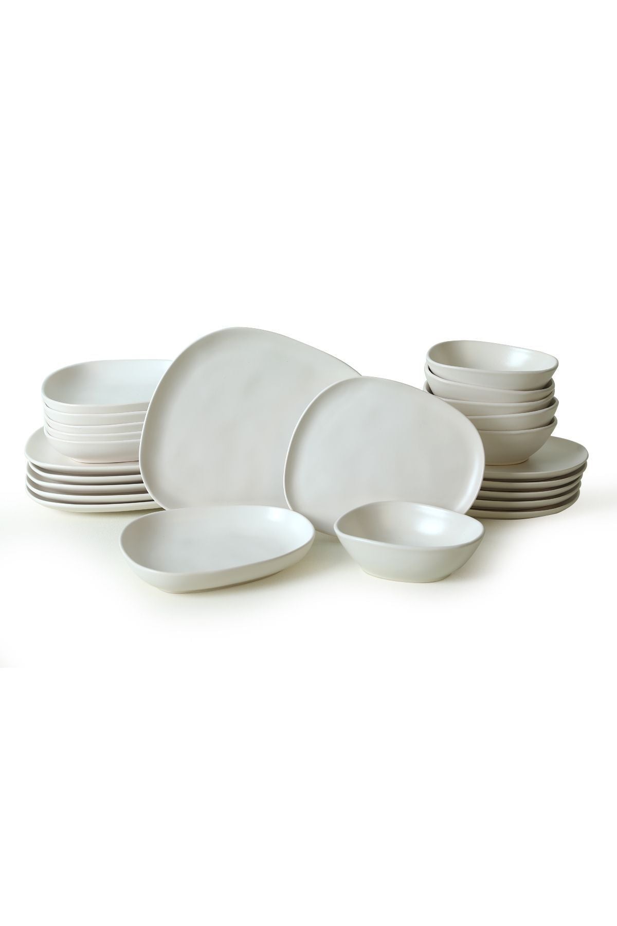 Tetra Matte White Dinner Set 24 Pieces for 6 People