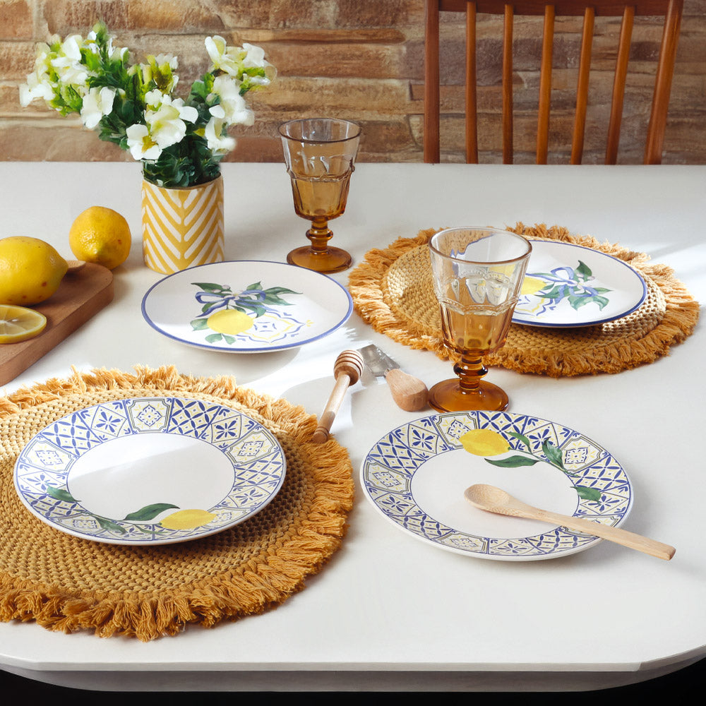 Lemon Bliss Aegean Cake Plate 20 Cm 4 Pieces