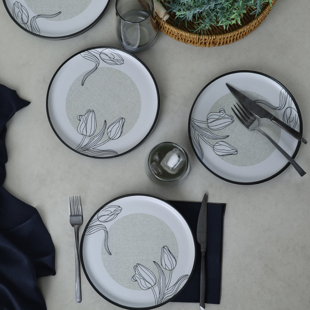 Keraart Shade Flowers Nordic Cake Plate 22 Cm 6 Pieces