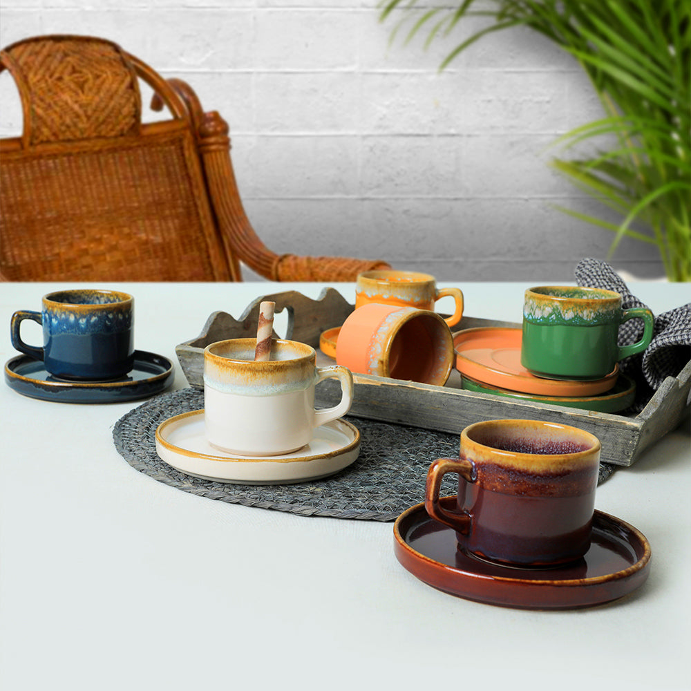 Shizen Stackable Tea Set 12 Pieces for 6 People