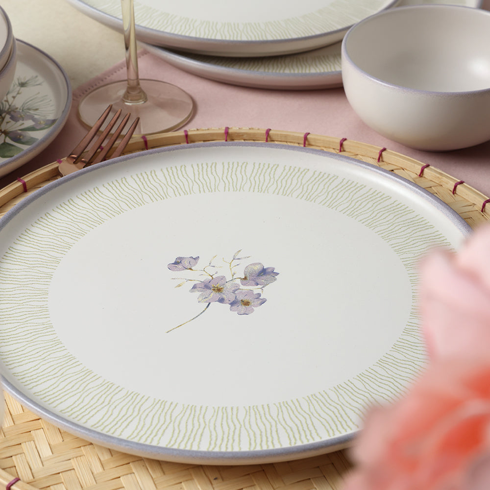 Purple Bloom Nordic Dinner Set 24 Pieces for 6 People