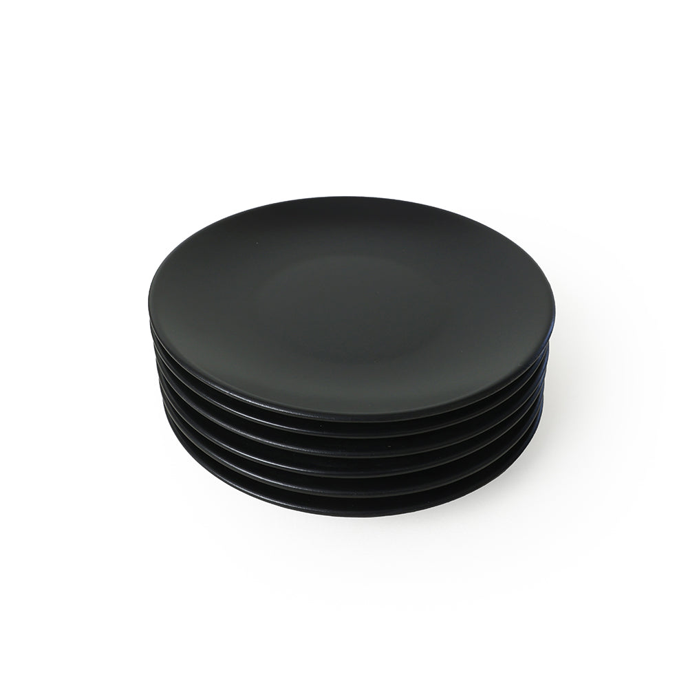 Matte Black Aegean Cake Plate 20 Cm 6 Pieces