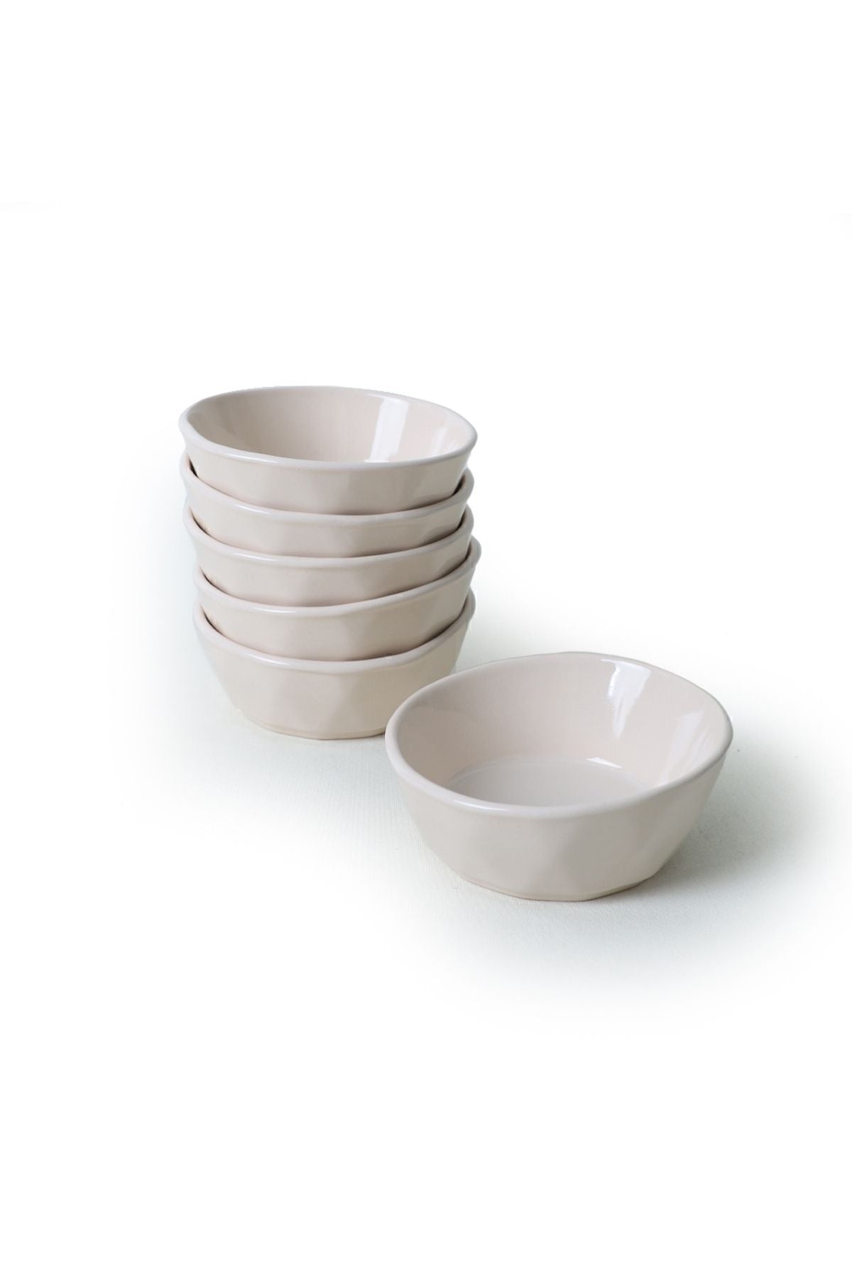 Cream Crystal Snack Bowl 12 cm 6 Pieces
