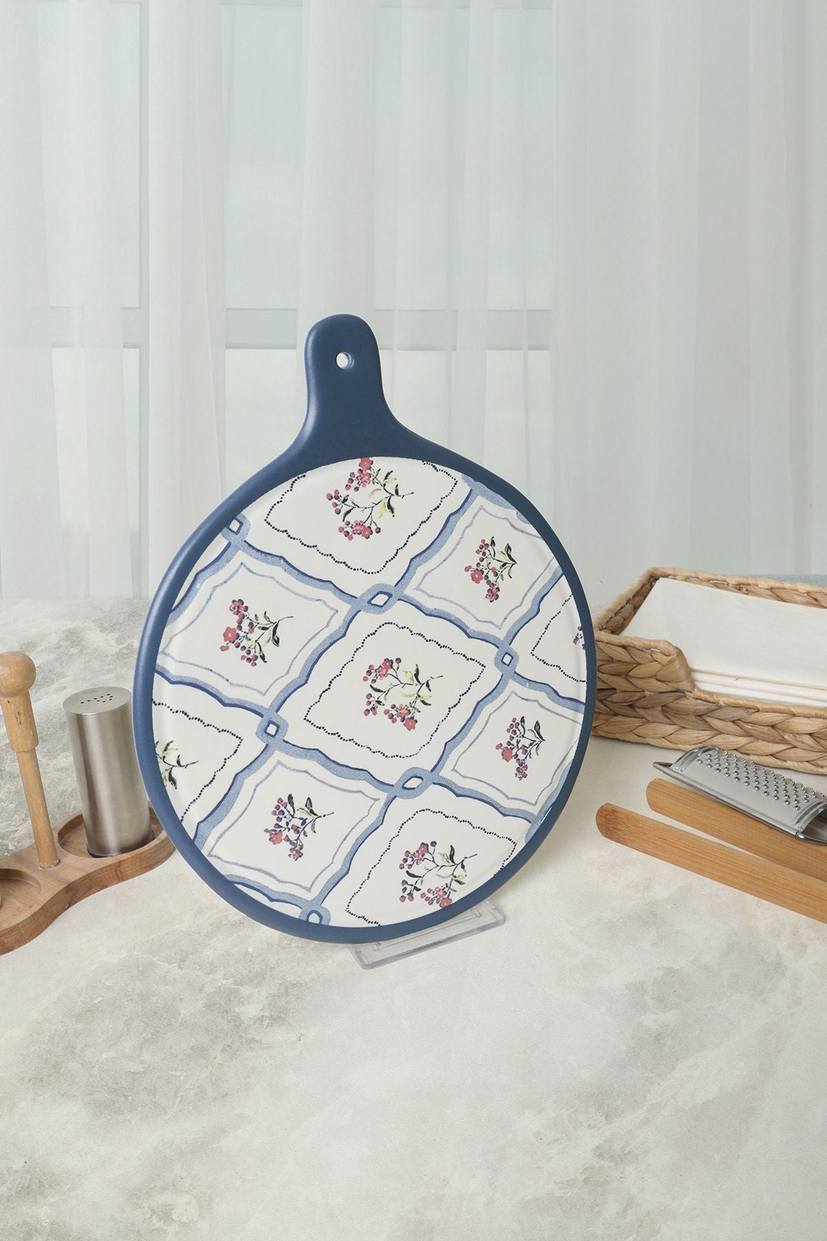 Floral Waves Cheese Serving Plate 26 Cm