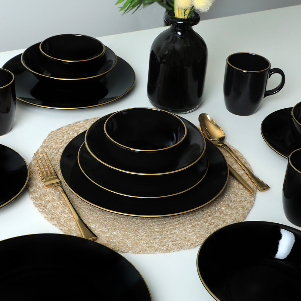 Aegean Black Gold Dinner/Breakfast Set 30 Pieces for 6 People