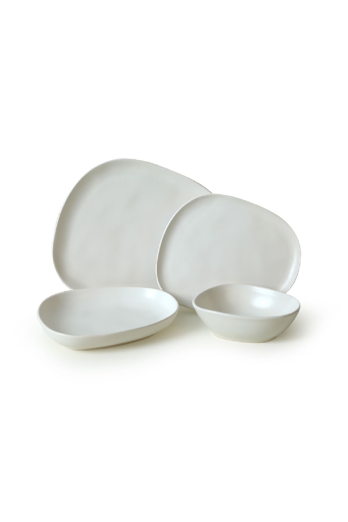 Tetra Matte White Dinner Set 24 Pieces for 6 People