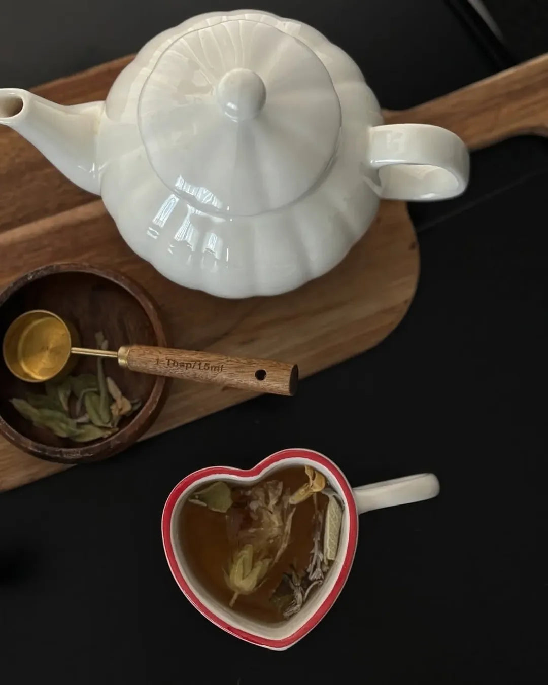 6 Piece Handmade Ceramic Red Hearts Mug / Cup