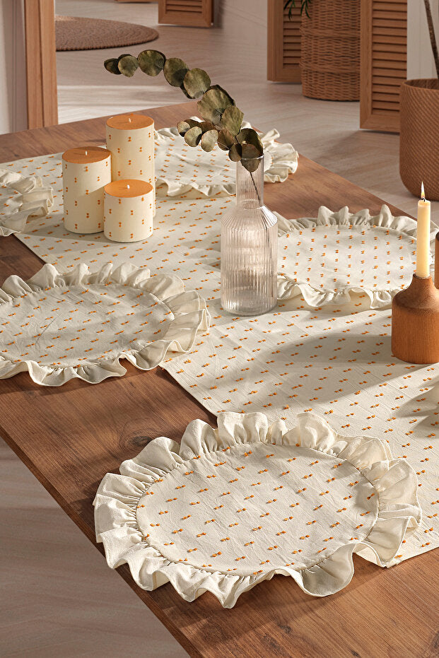 Aurelia Ruffled 7 Piece Placemat Set