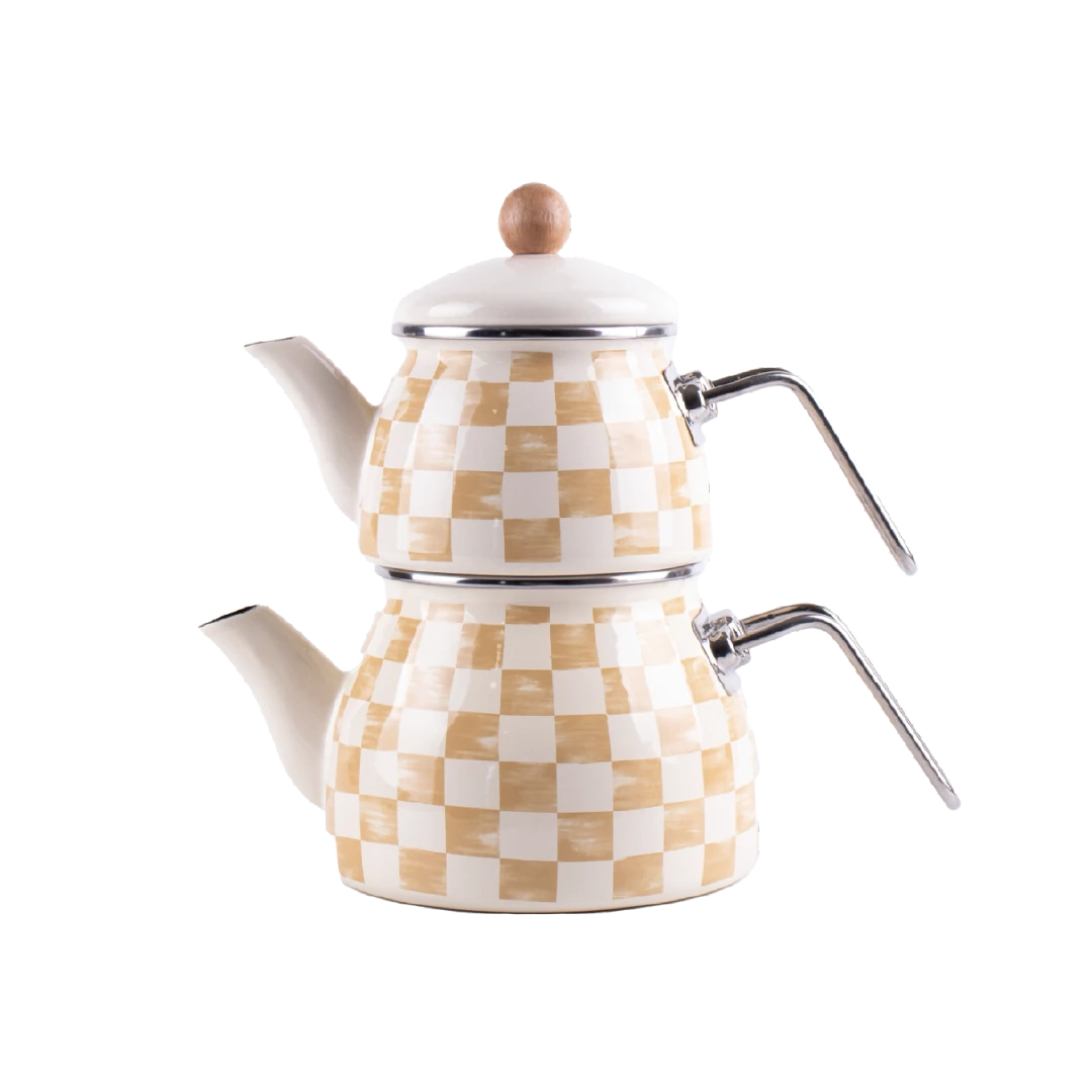 Beige Enamel Teapot