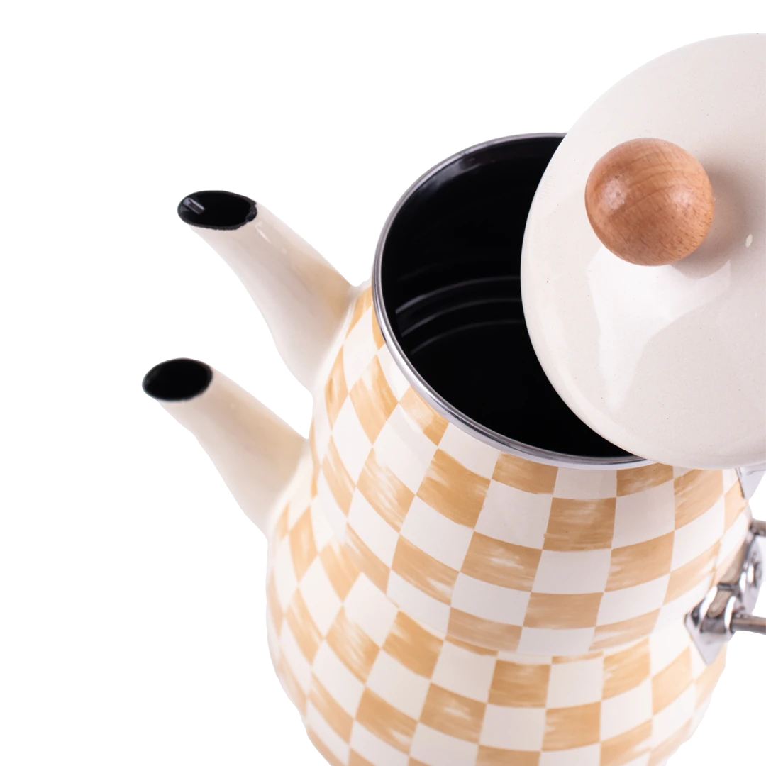 Beige Enamel Teapot