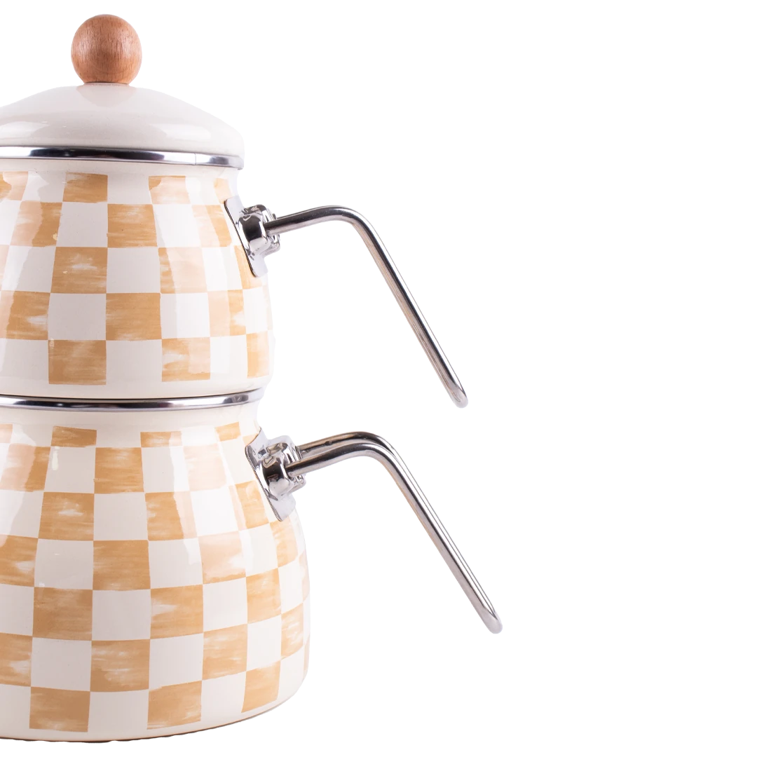 Beige Enamel Teapot