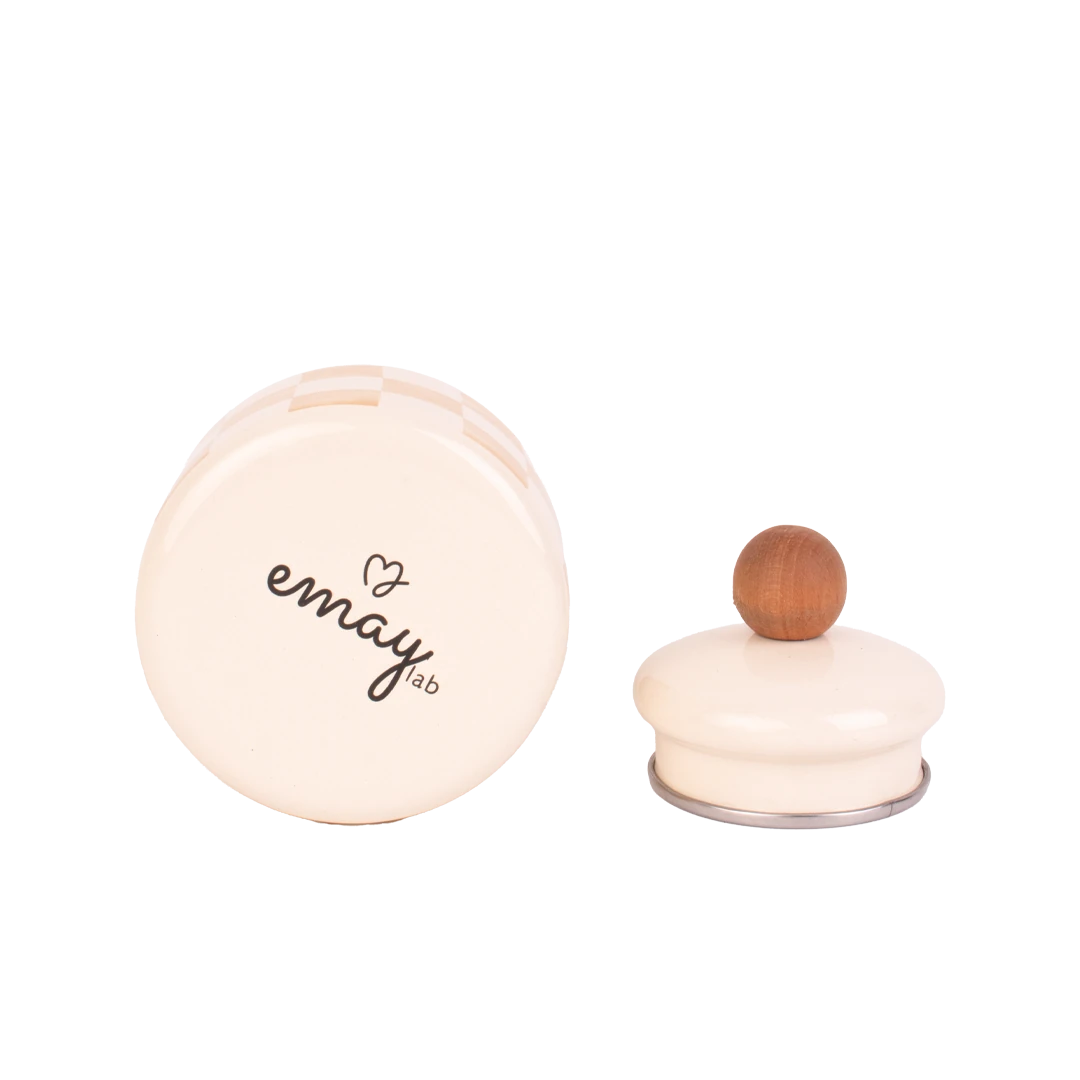 Beige Enamel Spice Jar