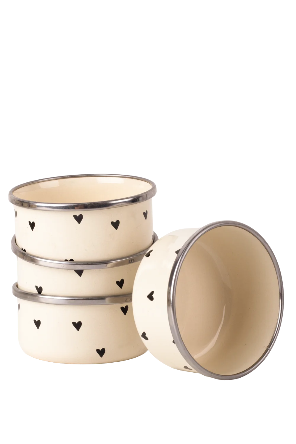 Black Cupid Enamel 4 Piece Bowl Set