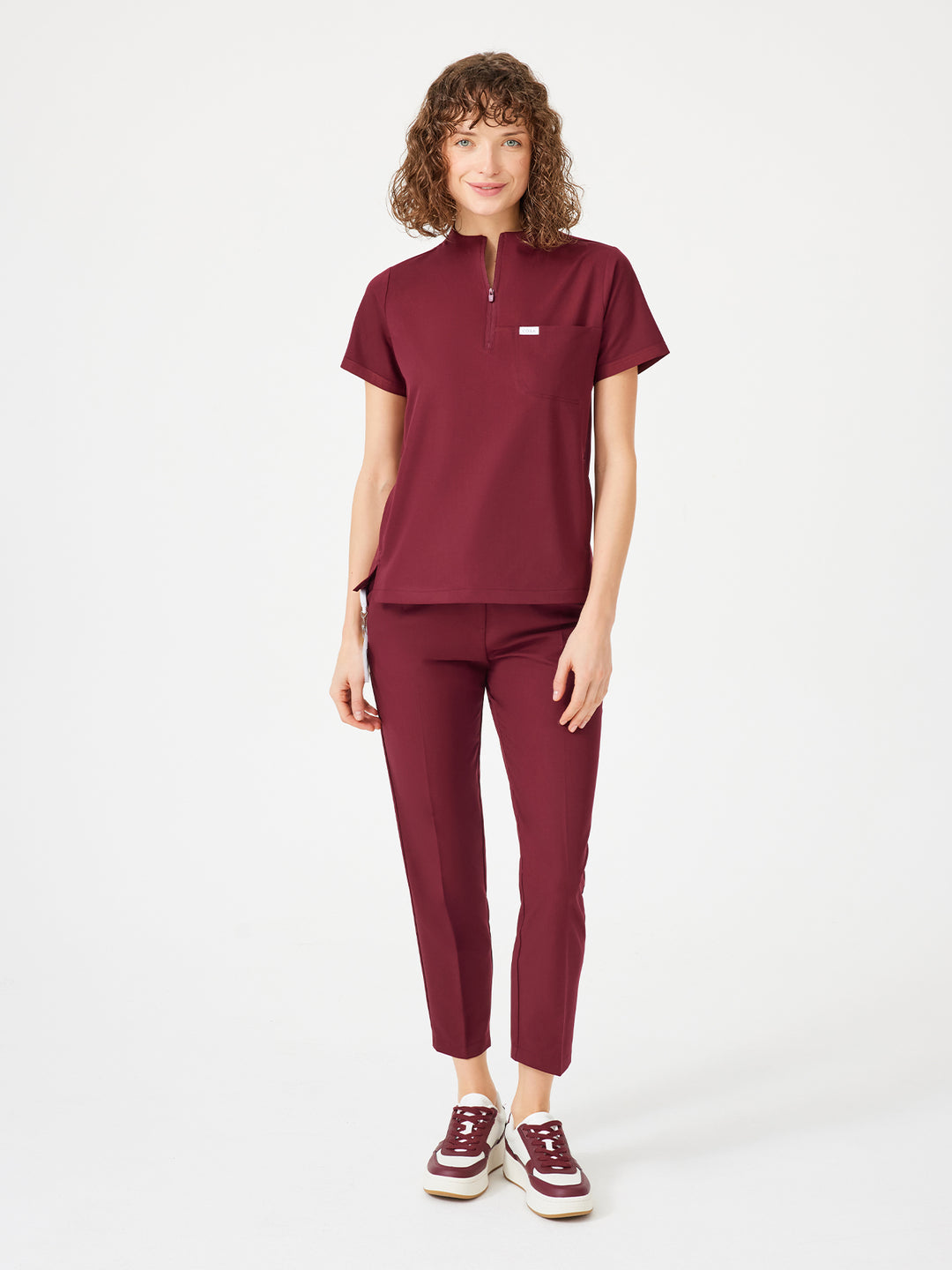 Cosa Citius Women's Pleated Trousers - Burgundy