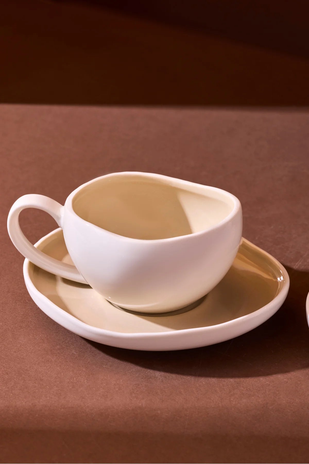 Roma Beige 4-Piece 2-Person Porcelain Coffee Cup Set, 120 ml