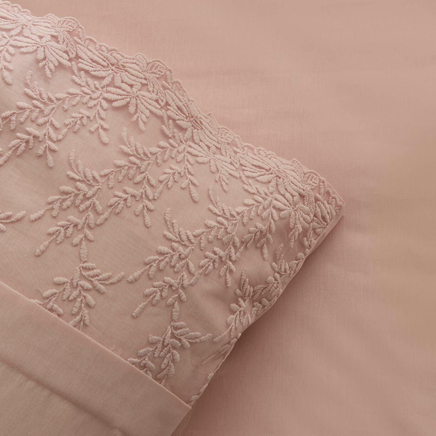 Elaria Lace Double Duvet Cover Set Powder