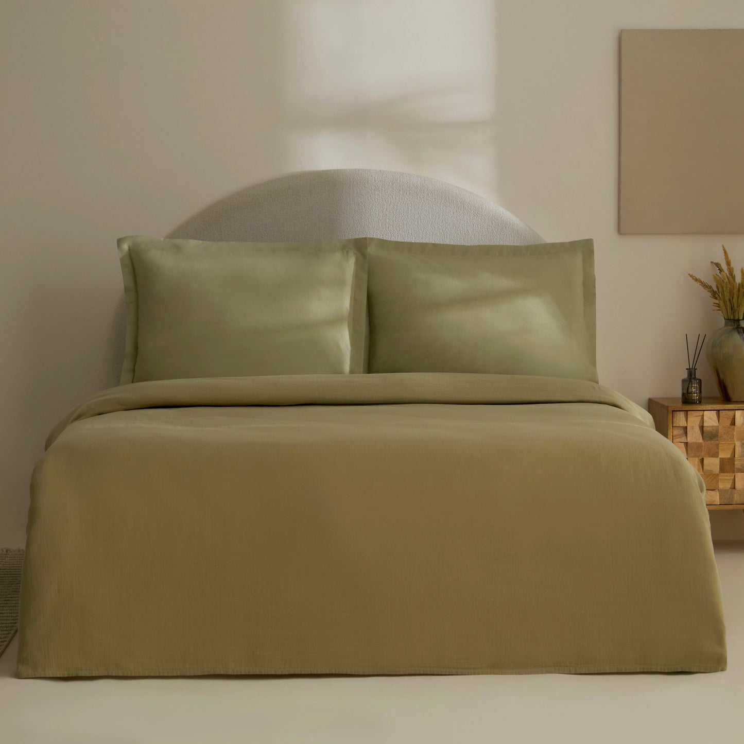 Farel Muslin 100% Cotton Double Bedspread, Sage