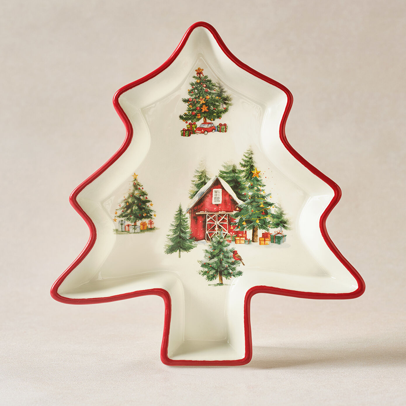 Karaca New Year's Eve Cottage Cookie Dish 23 cm