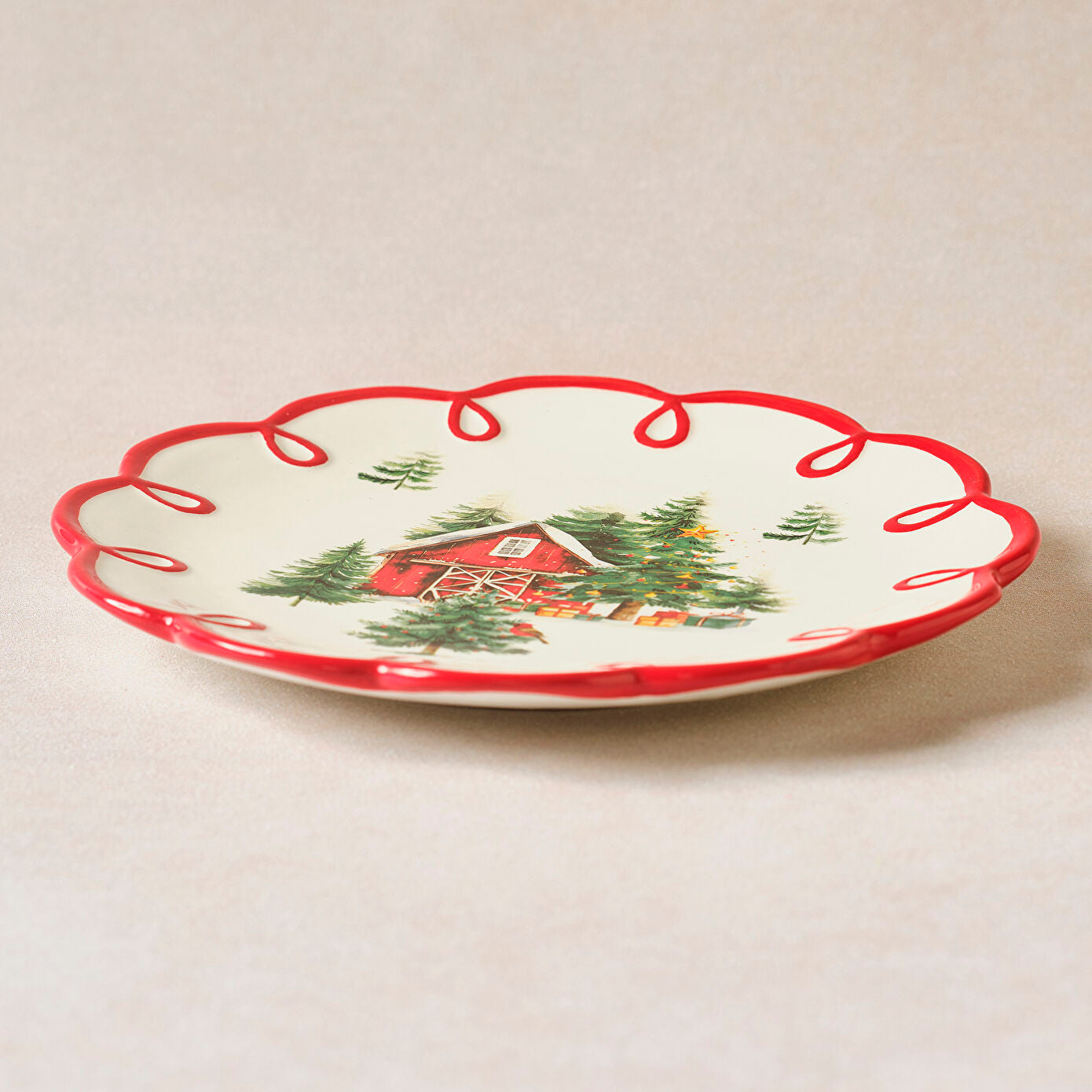 Karca New Year's Eve Cottage Cake Plate 20 cm