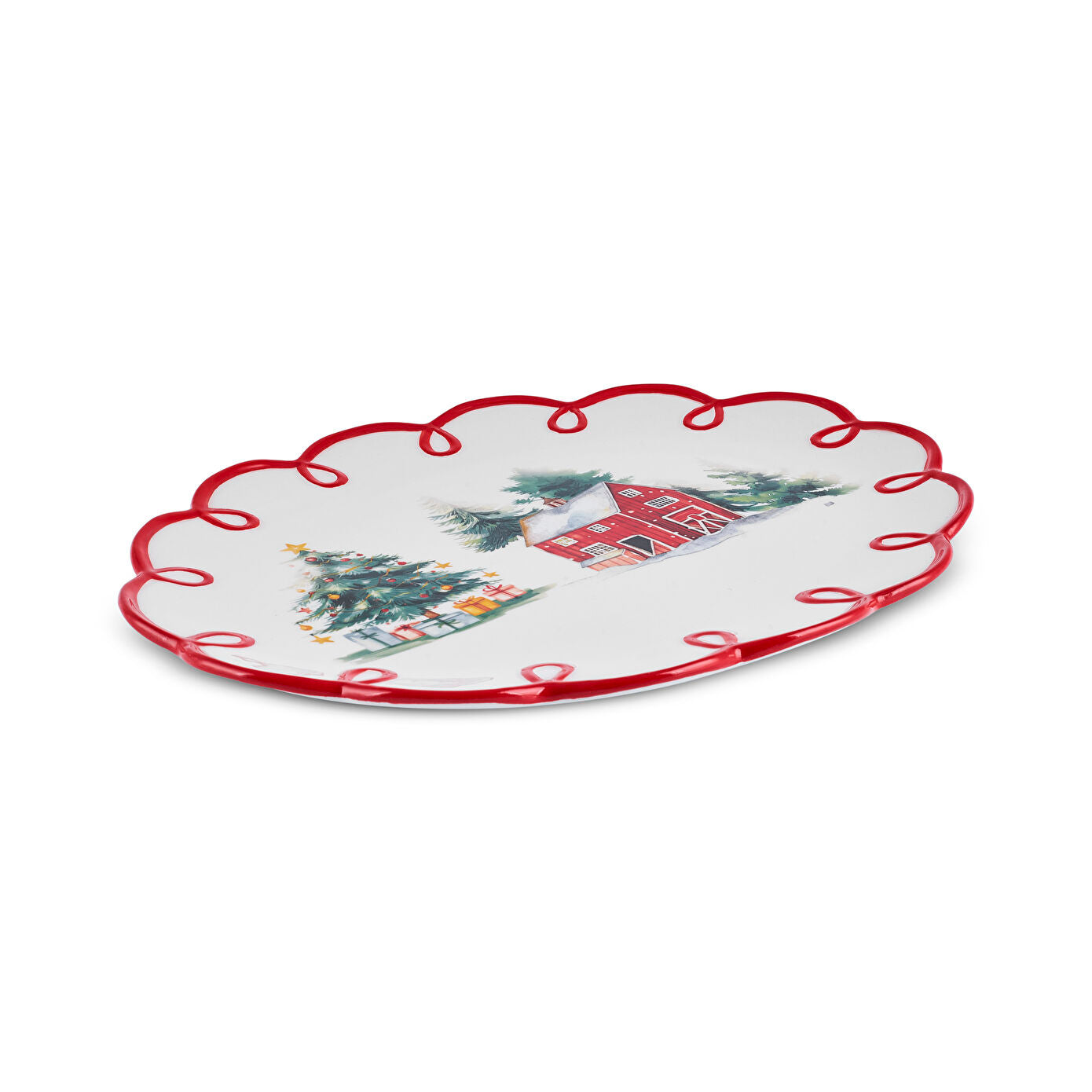 Karaca New Year's Eve Cottage Boat Plate 30.5 cm