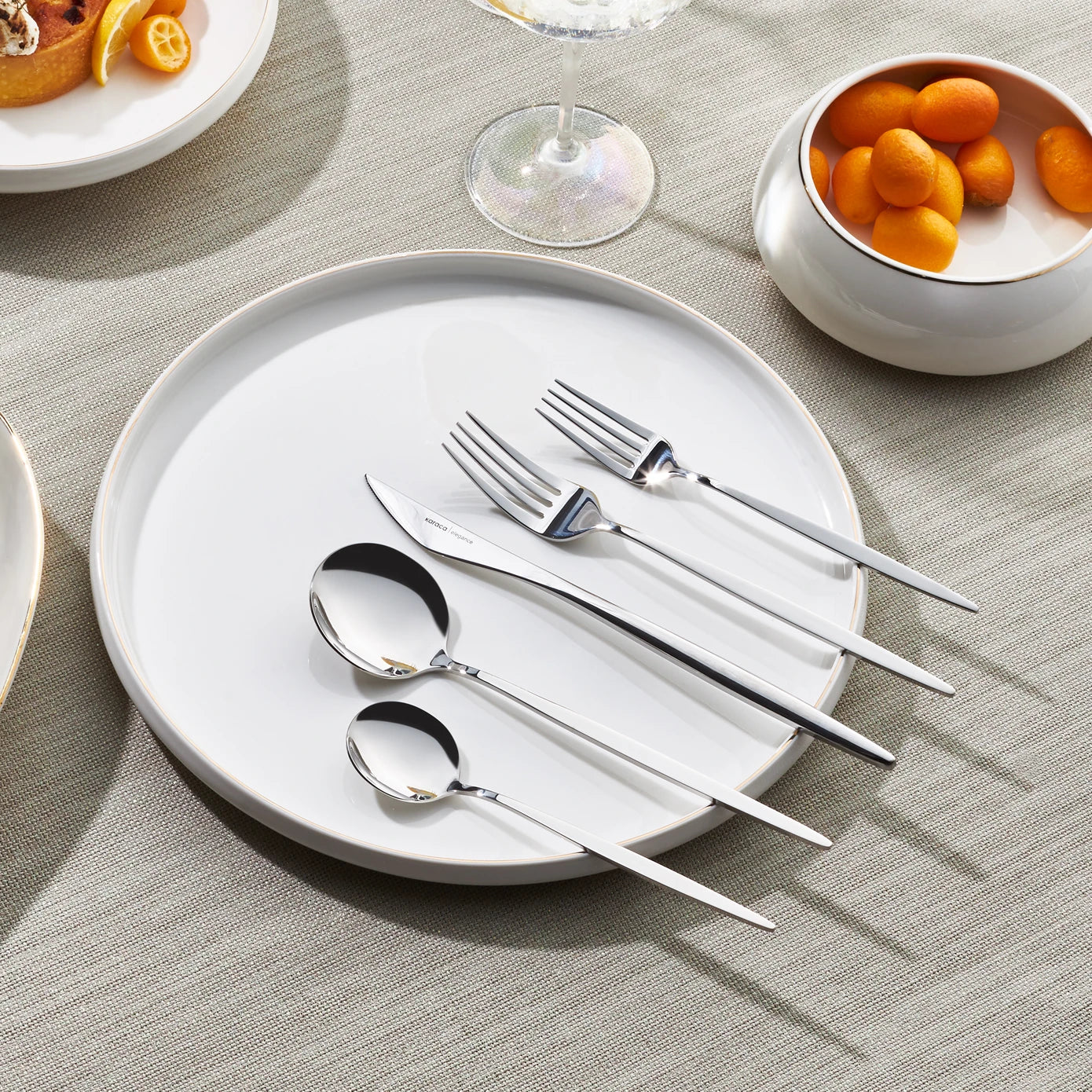 New Porto Platinum 12 Person 60 Piece Cutlery Set