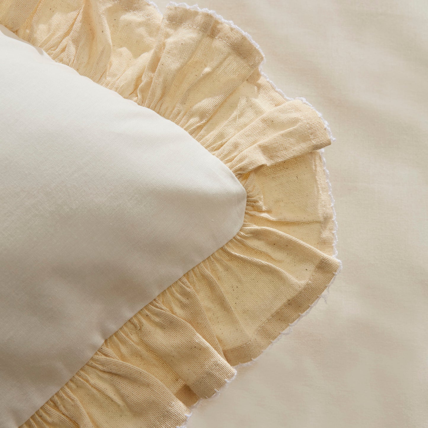 Lisa 100% Cotton Double Duvet Cover Set - Offwhite