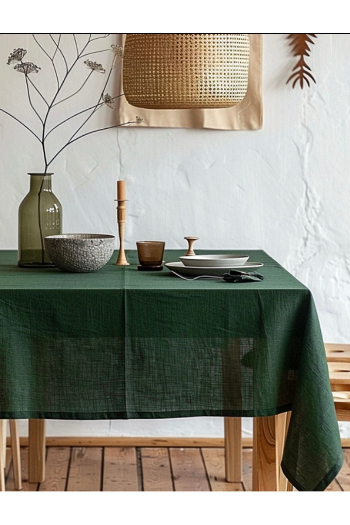 Premium 1 Piece Linen Tablecloth - Khaki