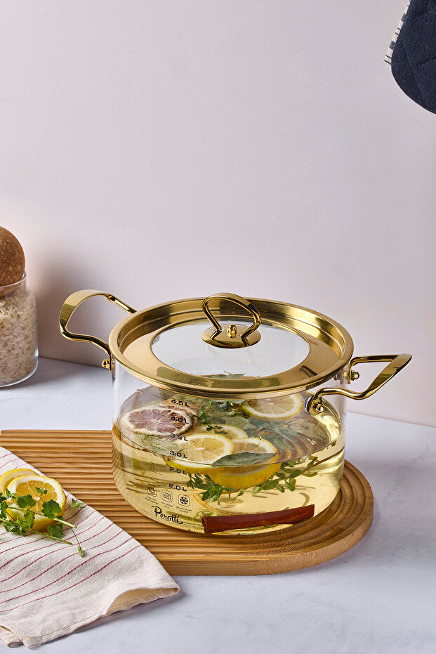 Logan Gold 4.5 L Glass Pot