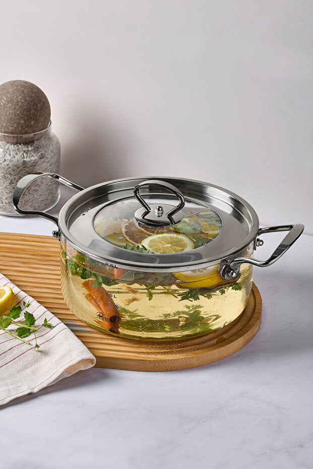 Logan Silver 2.5 L Glass Pot