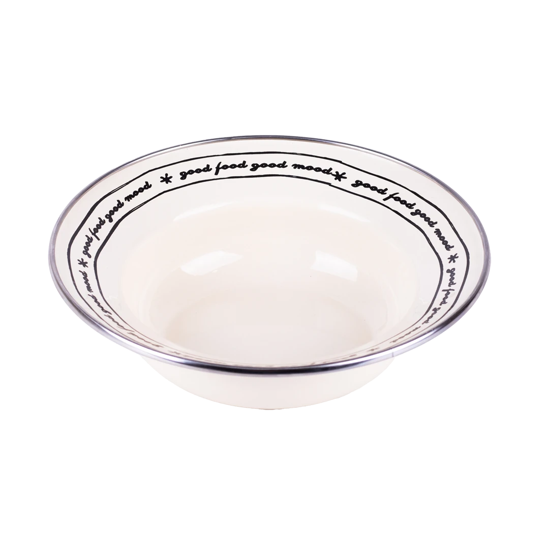 Mood Enamel Deep Pasta and Salad Plate