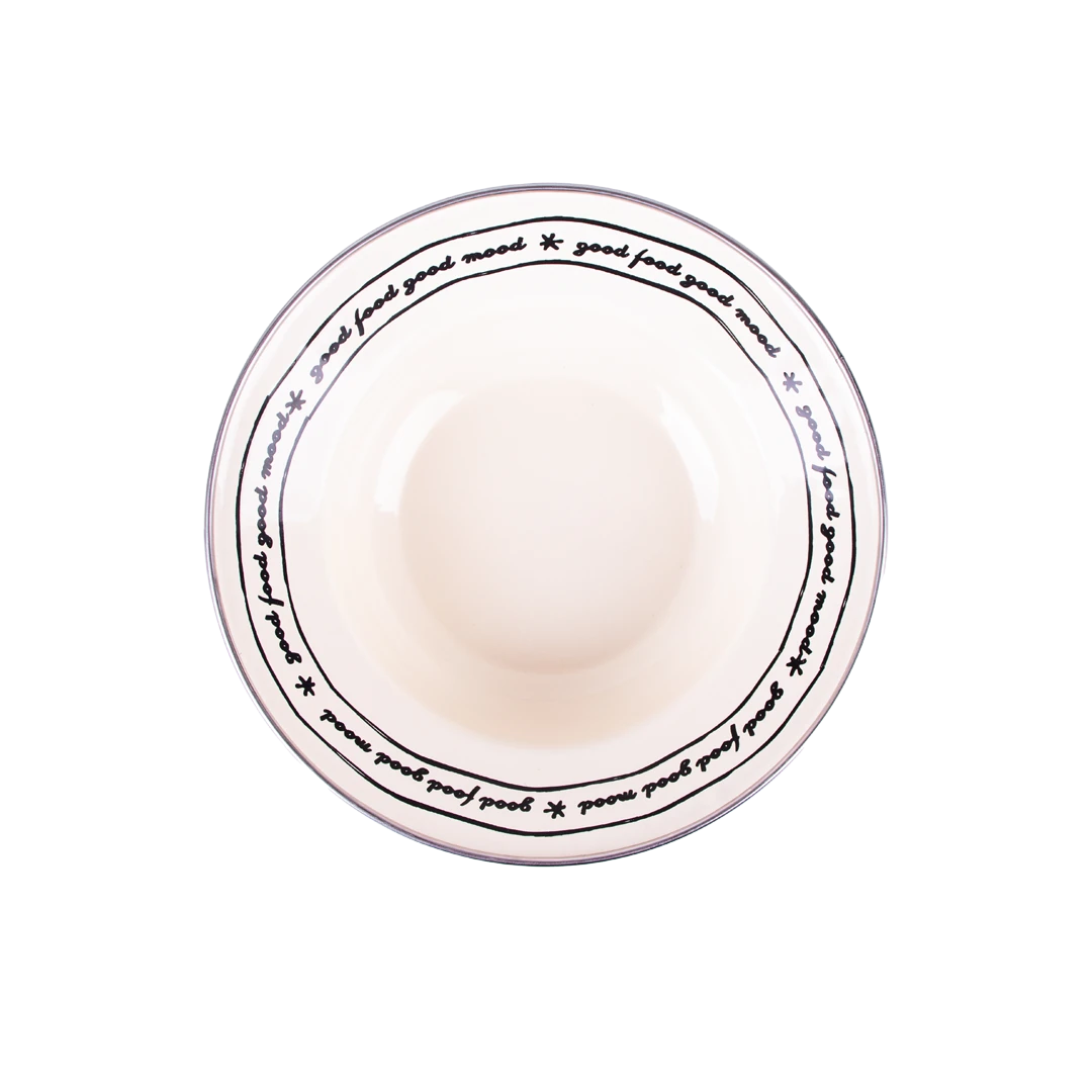 Mood Enamel Deep Pasta and Salad Plate