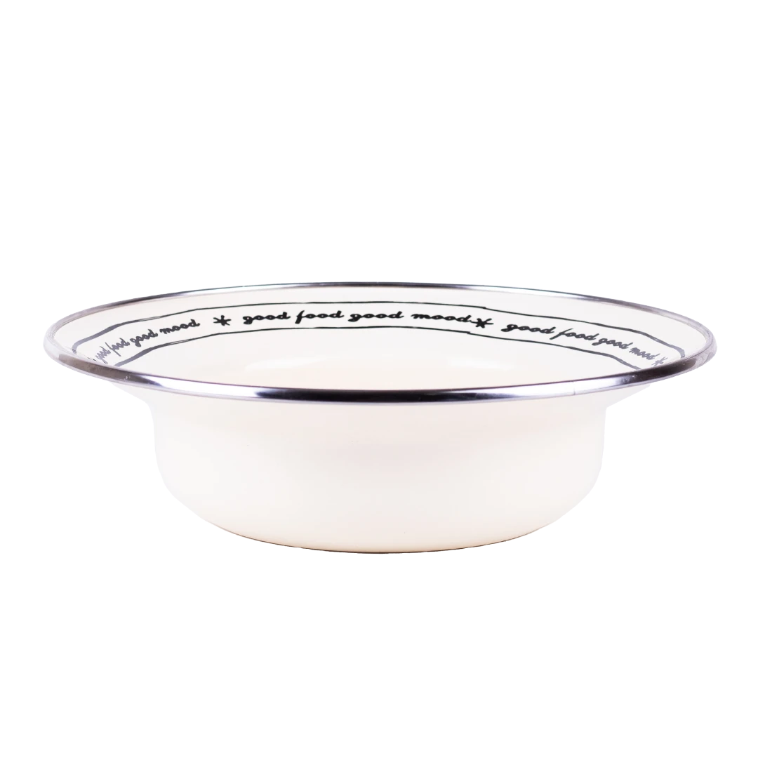Mood Enamel Deep Pasta and Salad Plate