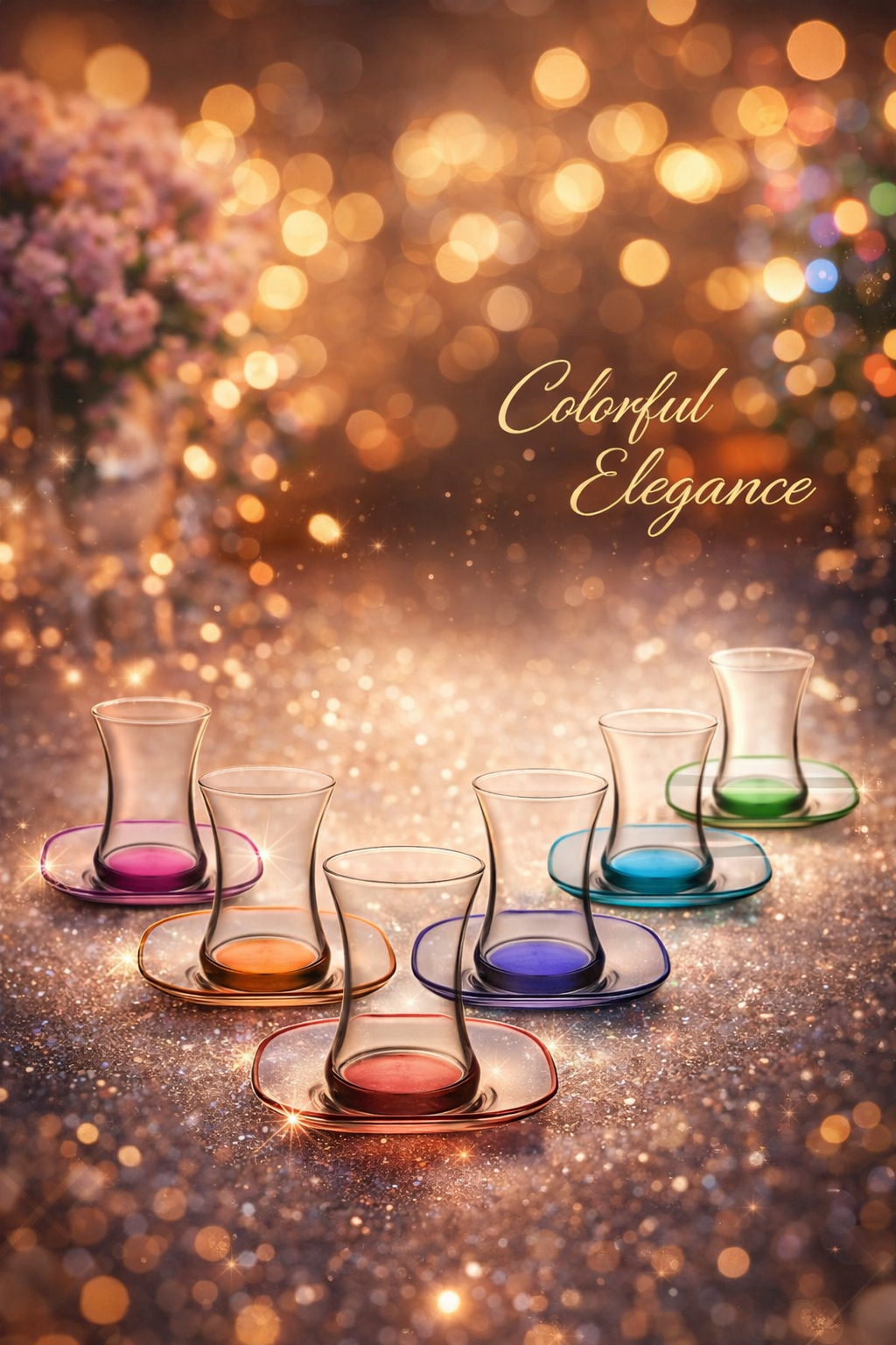 Zen Colored Glass Tea Set for 12 People