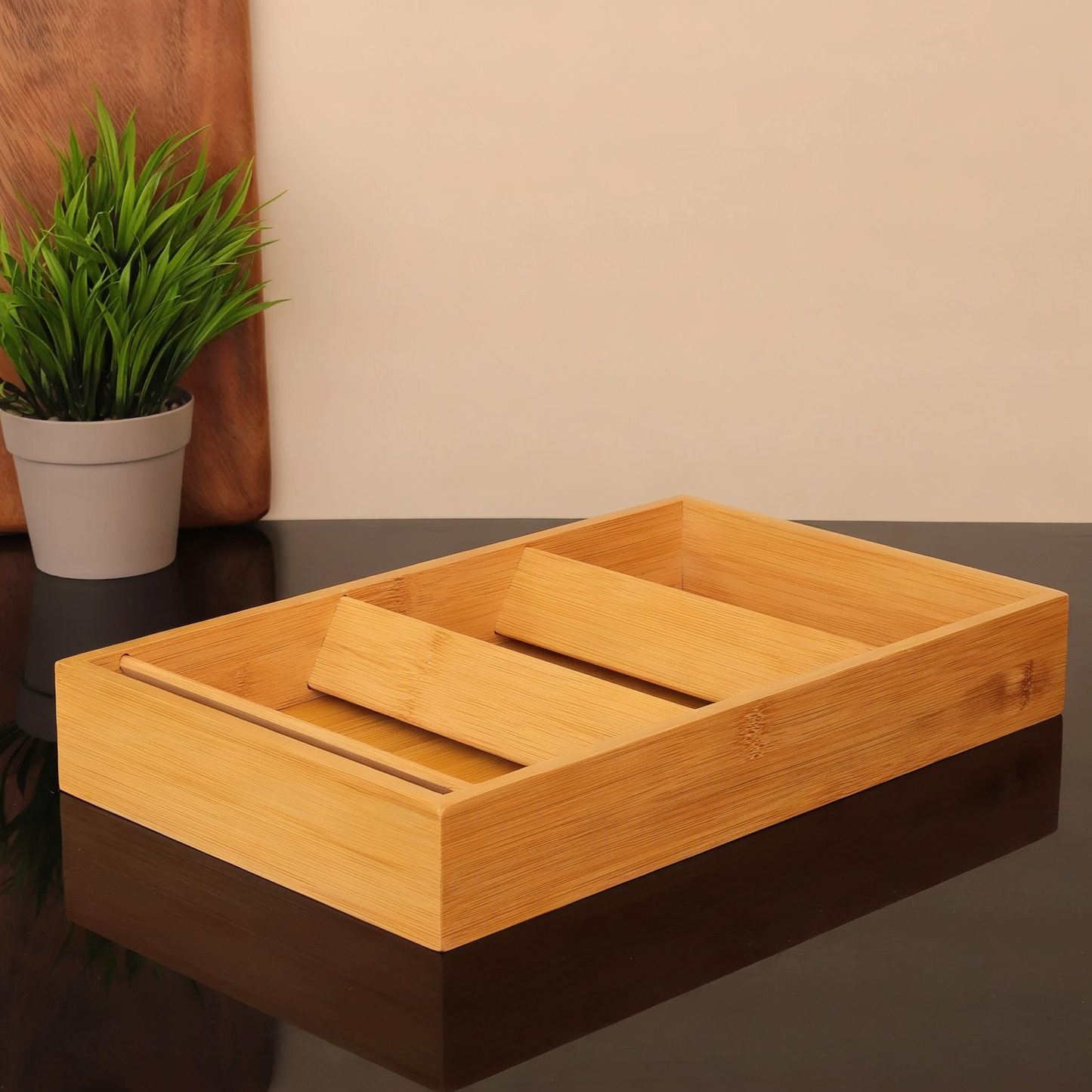 Bamboo Drawer Spice Stand with 12 Bamboo Spice Jars