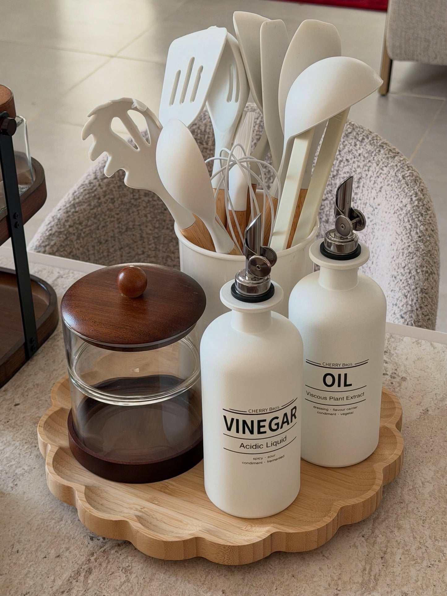 Matte Glass Oil & Vinegar Bottle Set – 2 Piece