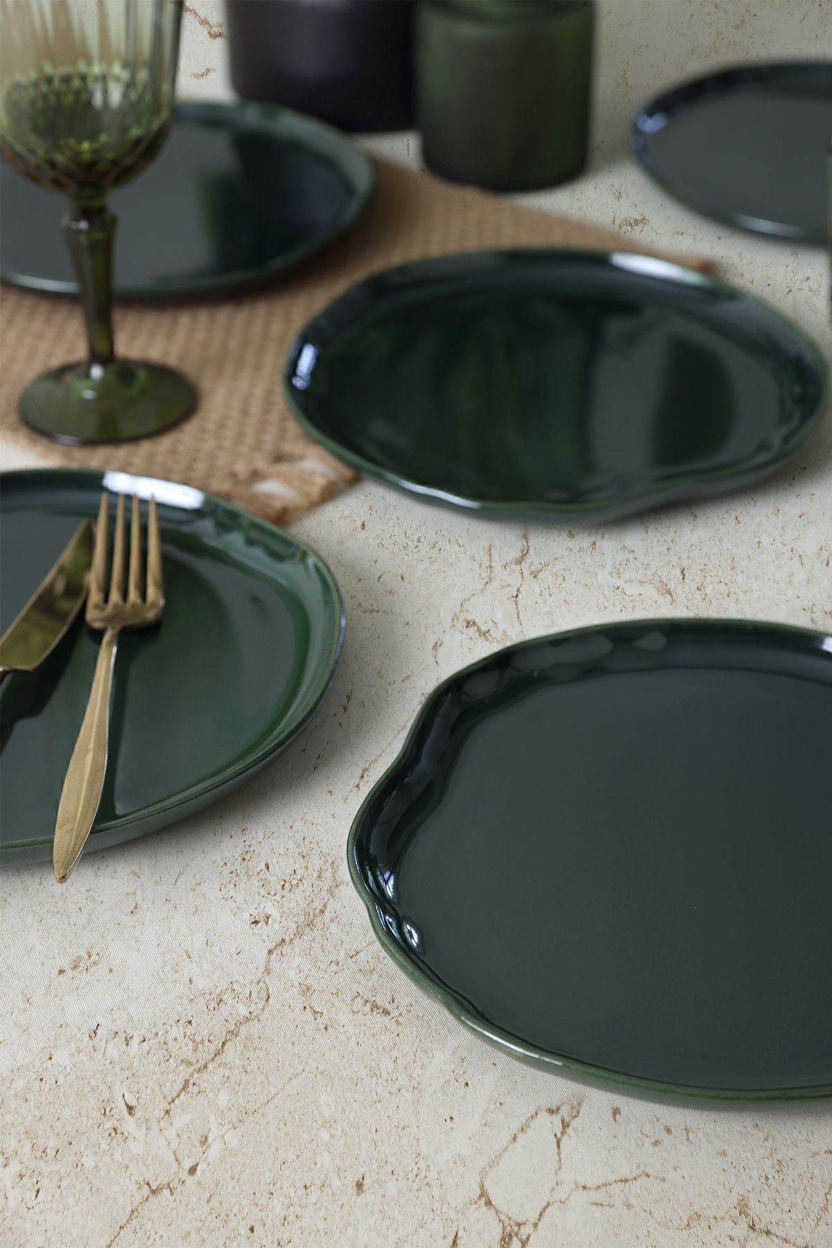 Emerald Victoria Cake Plate 22 cm 6 Pieces