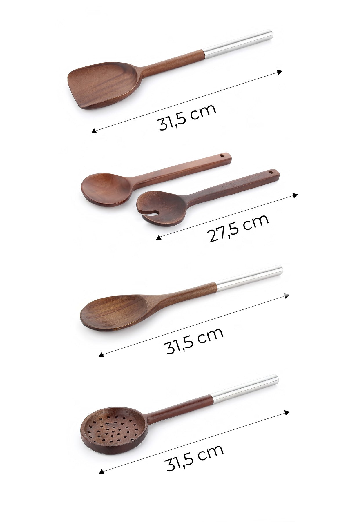 5 Piece Accacia Stainless Steel Service Set