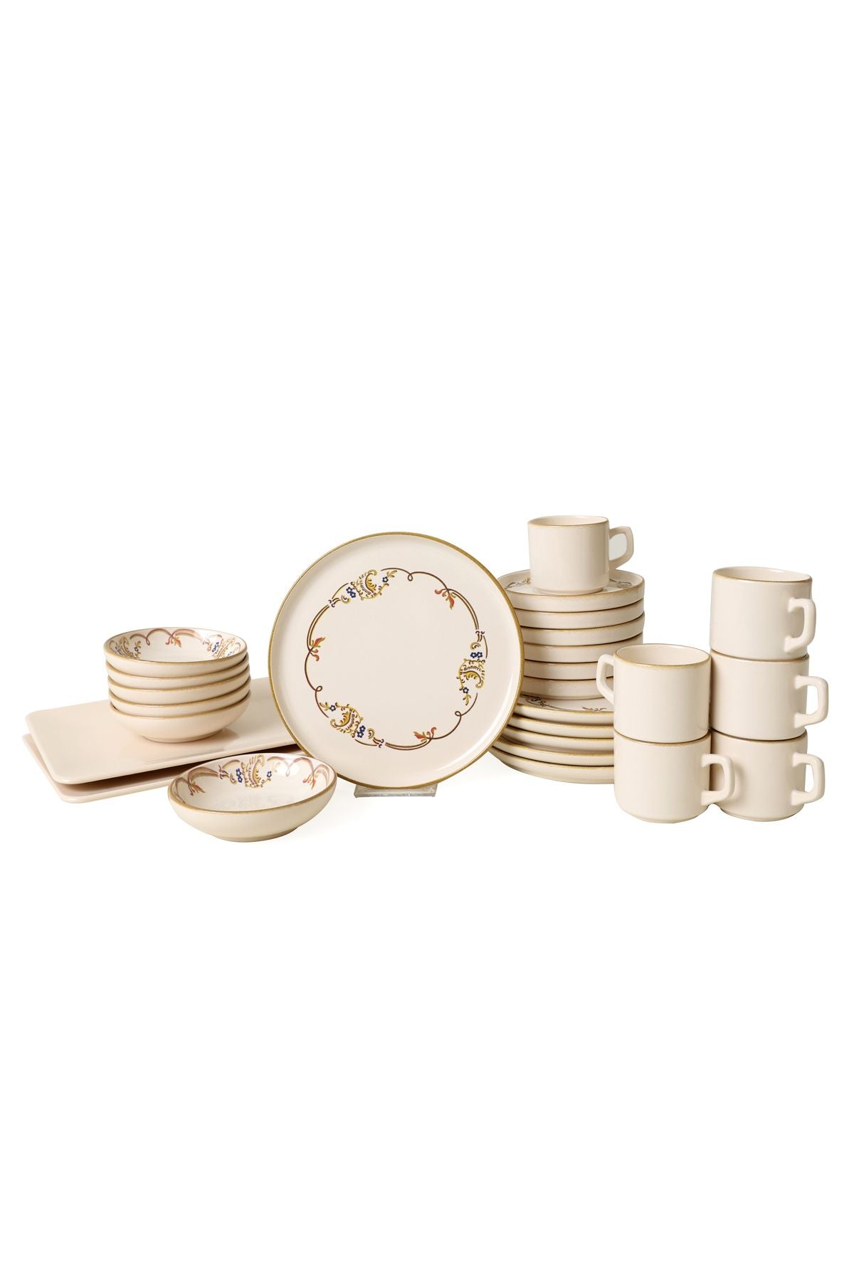 Bronze Bloom Breakfast Set 26 Pieces for 6 People