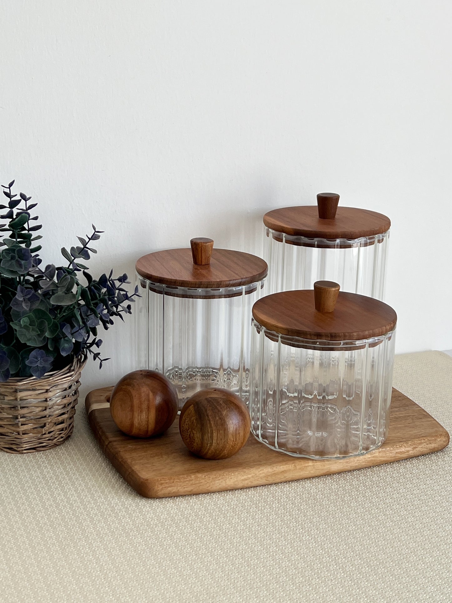 Acacia Glass Jar 1 Piece