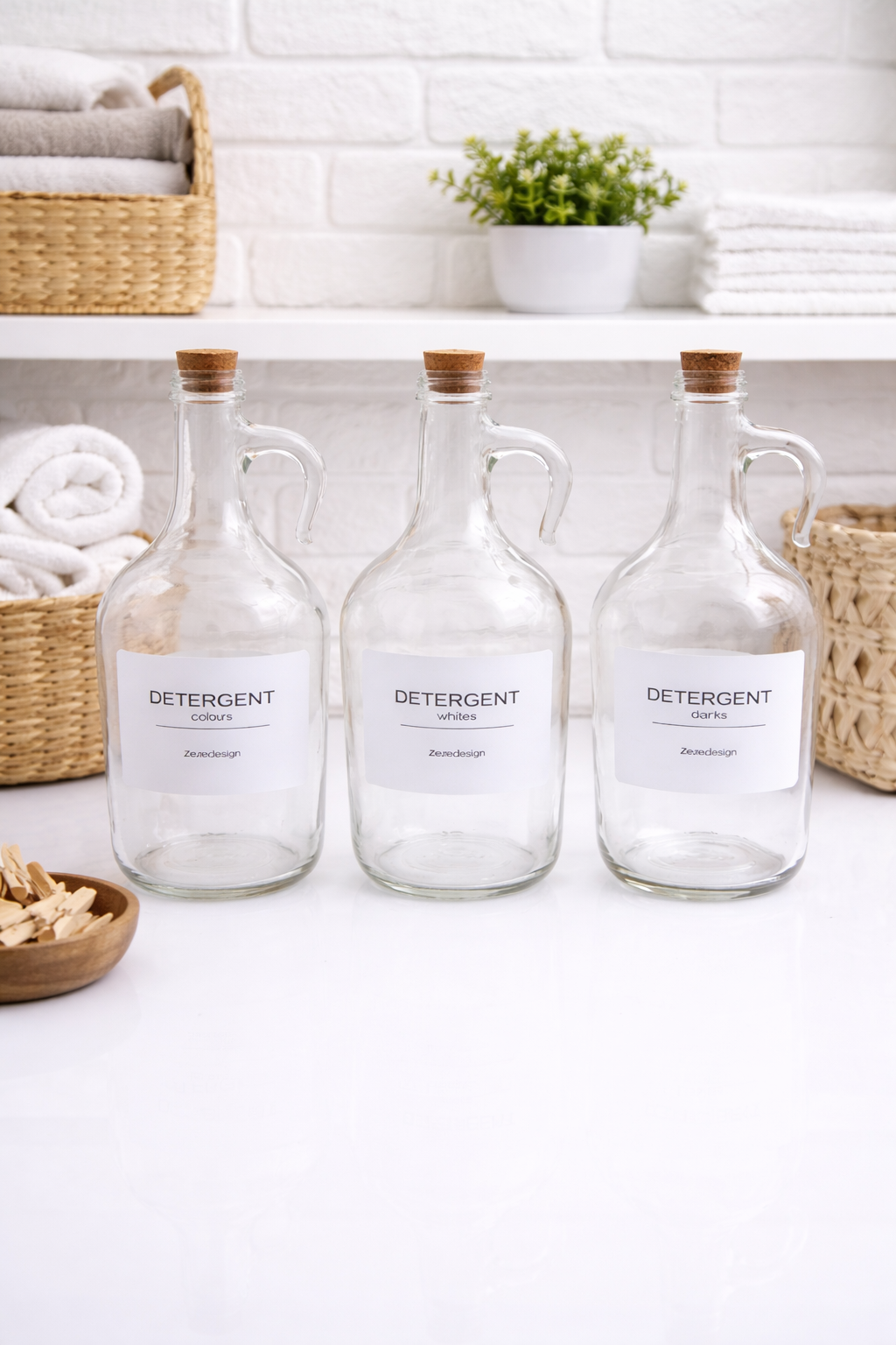 Set of 3 Laundry Bottles 1500 ml