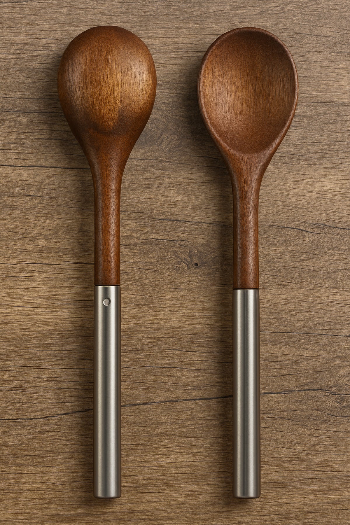 3 Piece Accacia Stainless Steel Service Set